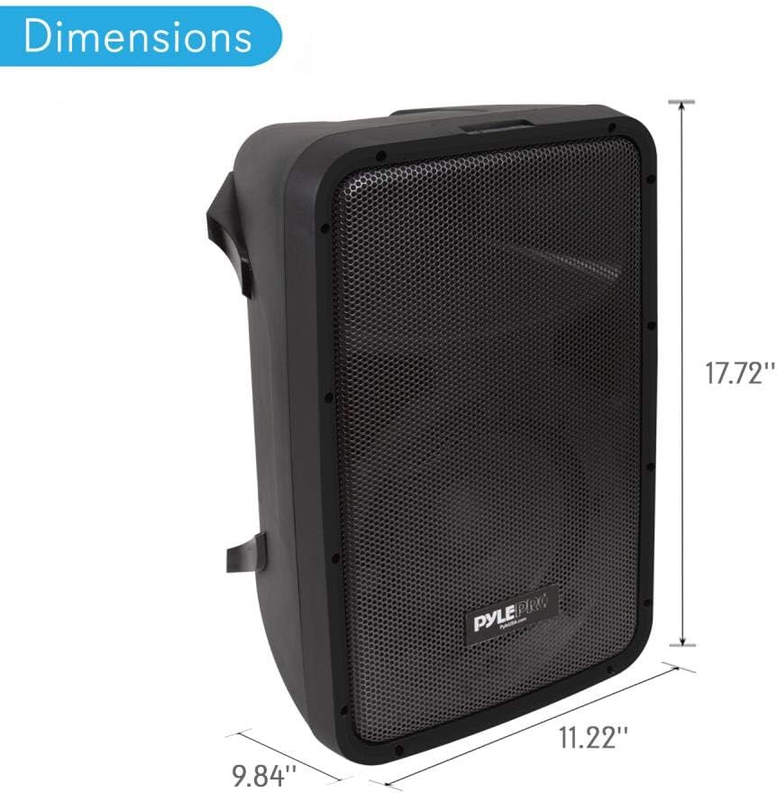 Pyle PA Speaker DJ Mixer Bundle - 300 W Portable Wireless Bluetooth Sound System w/ USB SD XLR 1/4