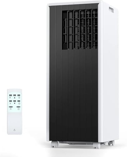 Portable Air Conditioners, 8000 BTU AC Unit with Remote Control, Energy Efficient Quiet Operation for Bedroom, Office, Dorm Rooms Up to 350 Sq. Ft, 24H Timer, Black