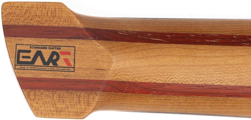 EART GW-7F 7 String Solid-Body Electric Guitar with Headless Bridge Tuning System,Roasted Ash Body,Headless Guitar Right