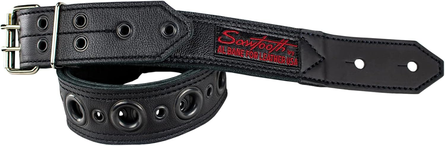 Sawtooth Midnight Armour 2” Wide Leather Guitar Strap Hand Crafted in The U.S.A. (ST