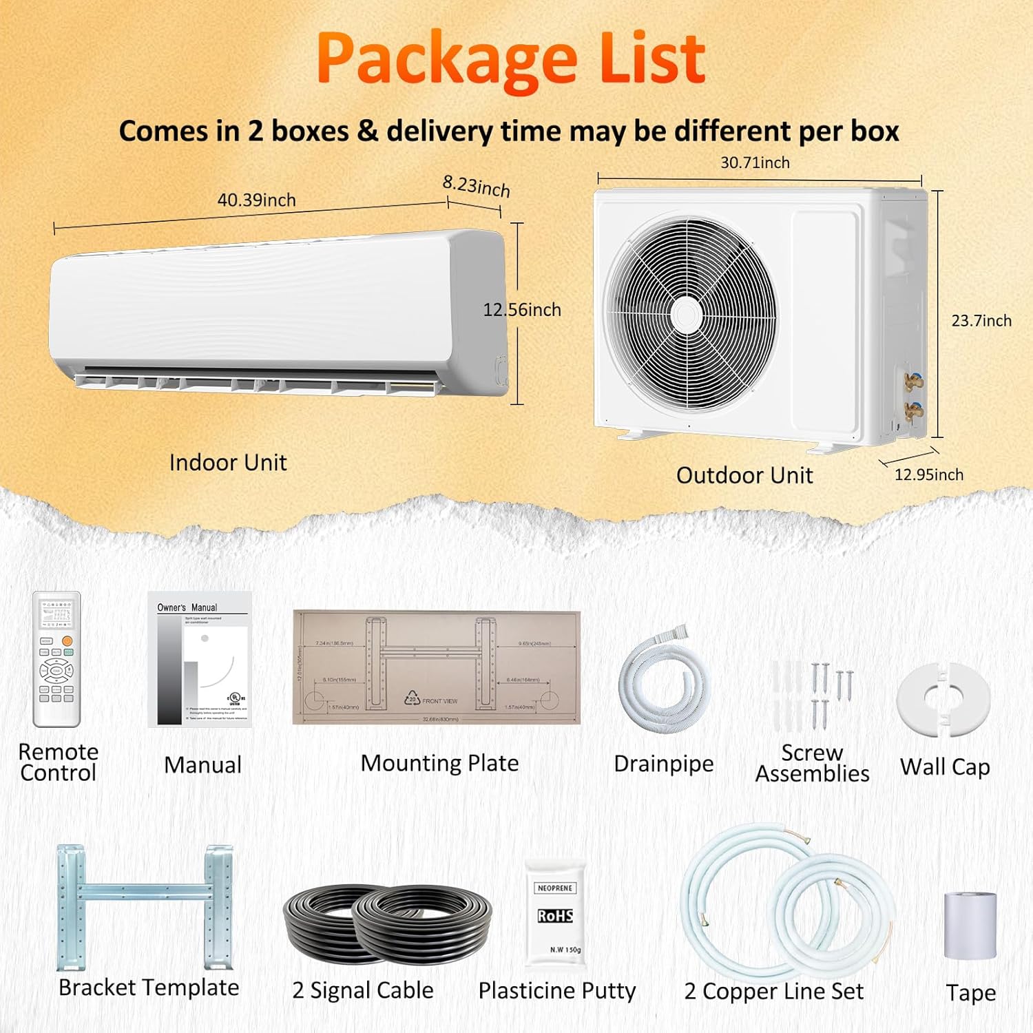 18000 BTU Mini Split Air Conditioner & Heater, 230V Ductless Inverter AC System with Heat Pump, Quiet 25dB Operation, Auto Clean, Energy Efficient for Home & Office