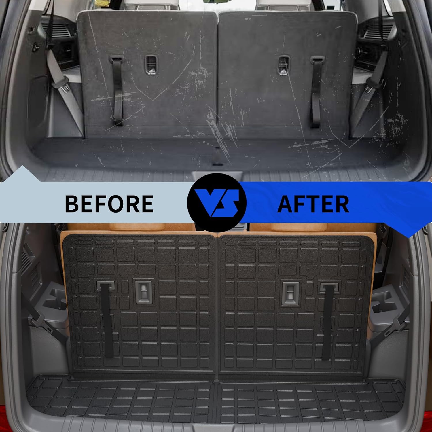 Rongtaod Floor Mats Compatible with 2024 2025 2026 Hyundai Santa Fe 6&7 Seats for Gas&Hybrid Trunk Mat Cargo Mat Cargo Liner All Weather Santa Fe Accessories (Trunk Mat with Backrest Mat+Floor Mats)