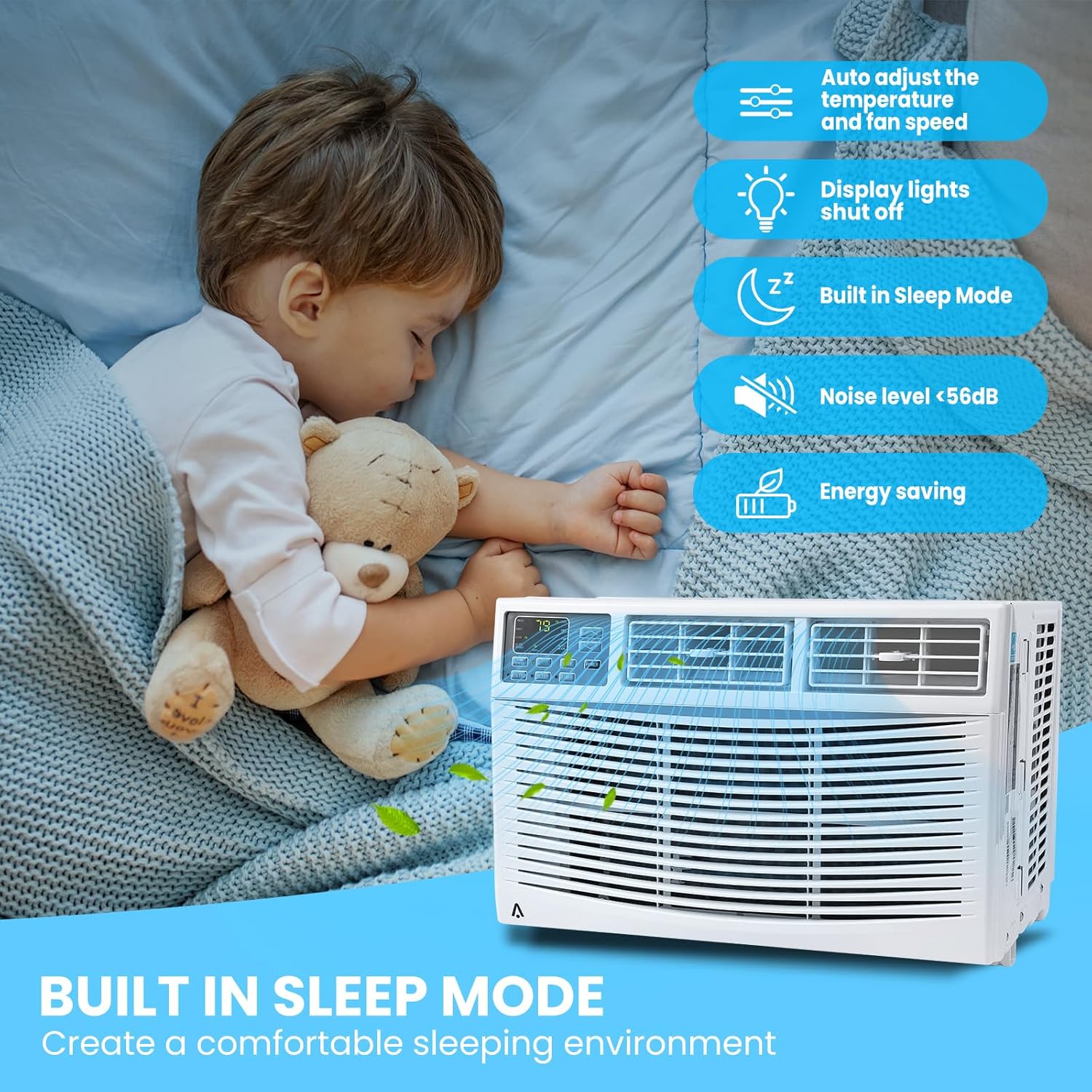 12000btu Window Air Conditioner With Wi-fi Enabled, Remote Control, Air Conditioner Window Unit Cooling Up To 550sq.ft, 115v Window Ac Units For Rooms, Dehumidifier, Fan, Reusable Filter