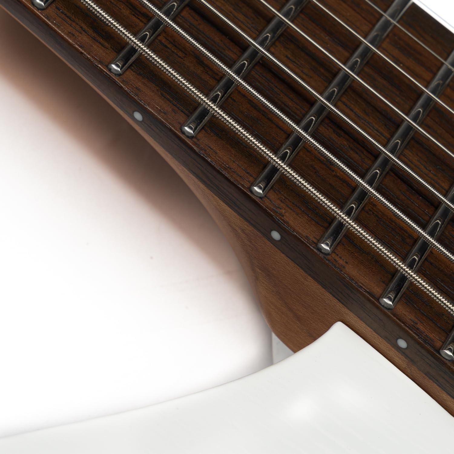 EART GW-7F 7 String Solid-Body Electric Guitar with Headless Bridge Tuning System,Roasted Ash Body,Headless Guitar Right