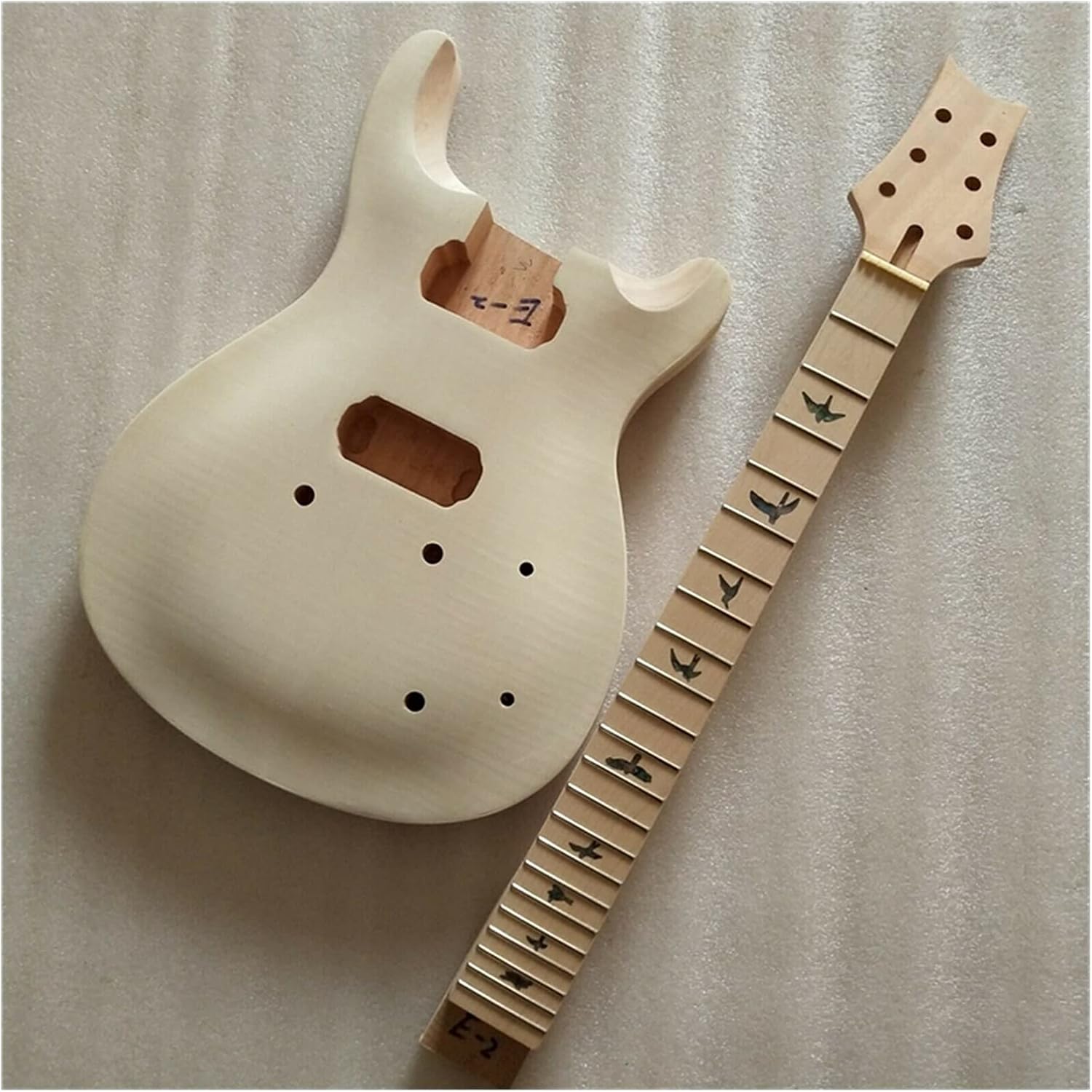 Unfinished Guitar Body 1 Set Unfinished Guitar Neck and Body Electric Guitar Kit Guitar DIY Accessory