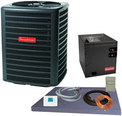 Goodman 1.5 ton 14.3 SEER2 Partial Split System with vertical coil with install accessories! (GLXS4BA1810 CAPTA2422C3)