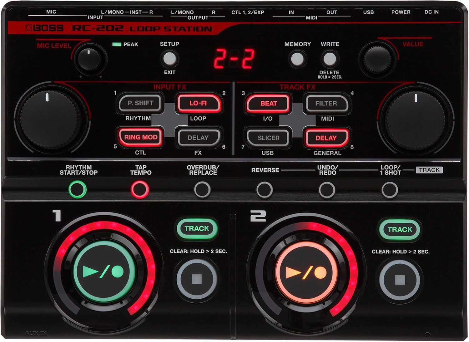 BOSS RC-202 Loop Station | Fingertip Looping for Progressive Music Creators | Two Stereo Tracks | 64 Phrase Memories | USB Audio/MIDI Interface | For Club Performers, Electronic Musicians & Beatboxers