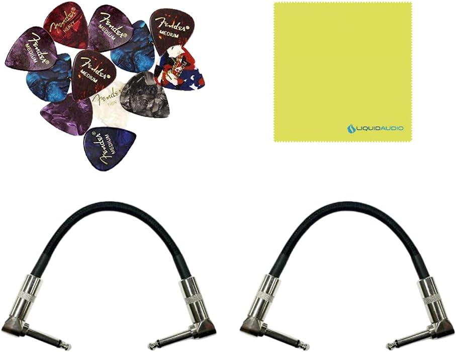 Boss GA-FC EX Expanded Floor Foot Controller Bundle w/2x Strukture S6P48 Woven Right Angle Patch Cables, 12x Guitar Picks and Liquid Audio Polishing Cloth