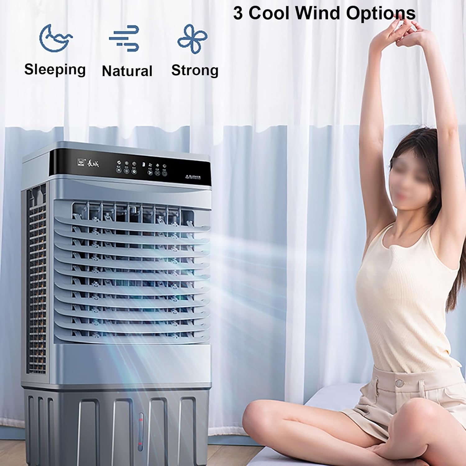 5000CFM Swamp Cooler, Evaporative Cooler, Portable Air Conditioners No Windows Needed, 120°Oscillation, Remote, 16Gal Tank, 12H Timer, 4 Ice Packs, 3 Speeds 3 Modes for Indoor Outdoor