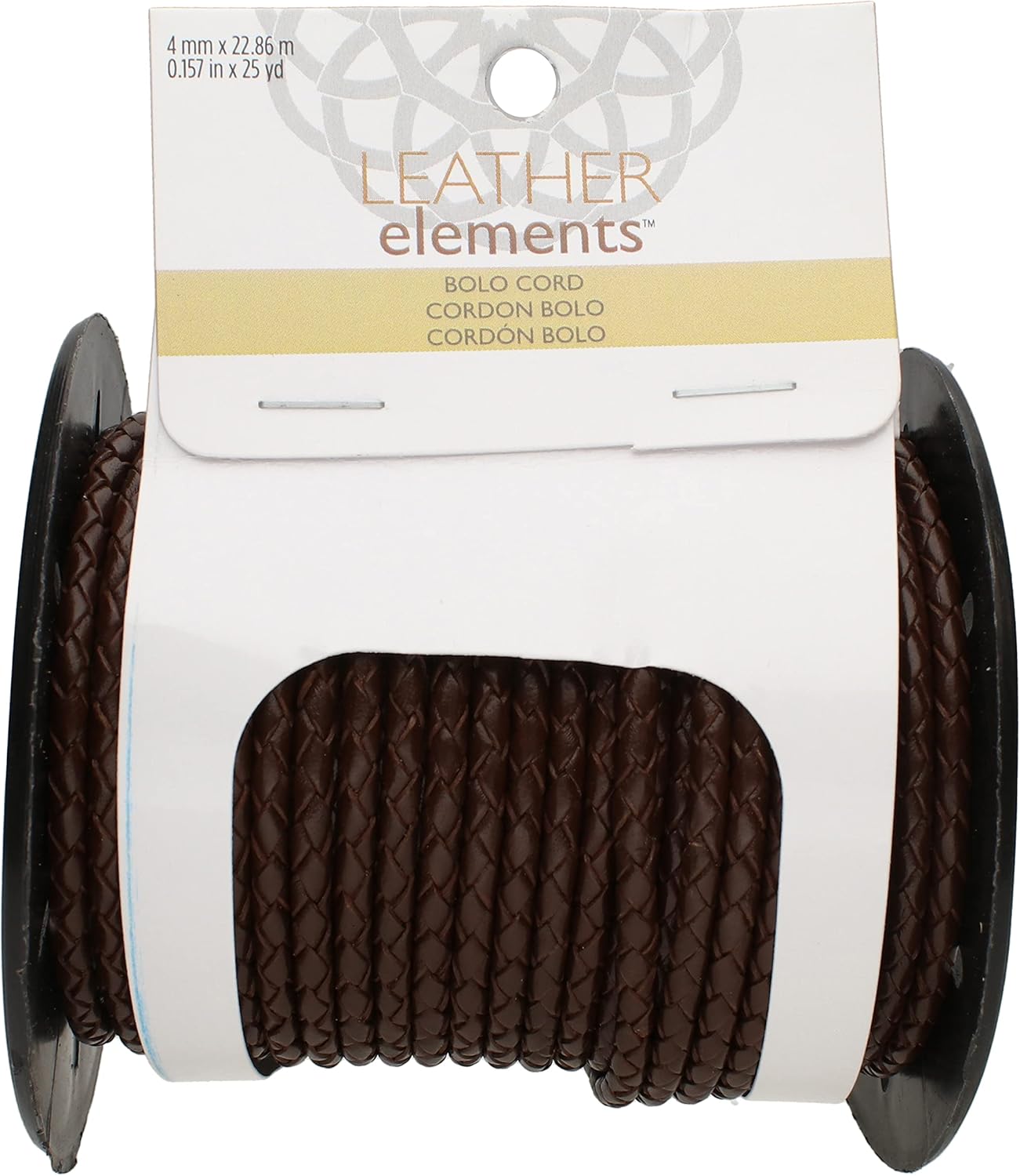 The Beadsmith Braided Bolo Cord – Brown Color – 4mm Spool – 25 Yards/22.86 Meters – Machine Braided Indian Leather – Ideal for Watch Bands, Bolo Ties, Necklaces, Hair Accessories & DIY Jewelry Making