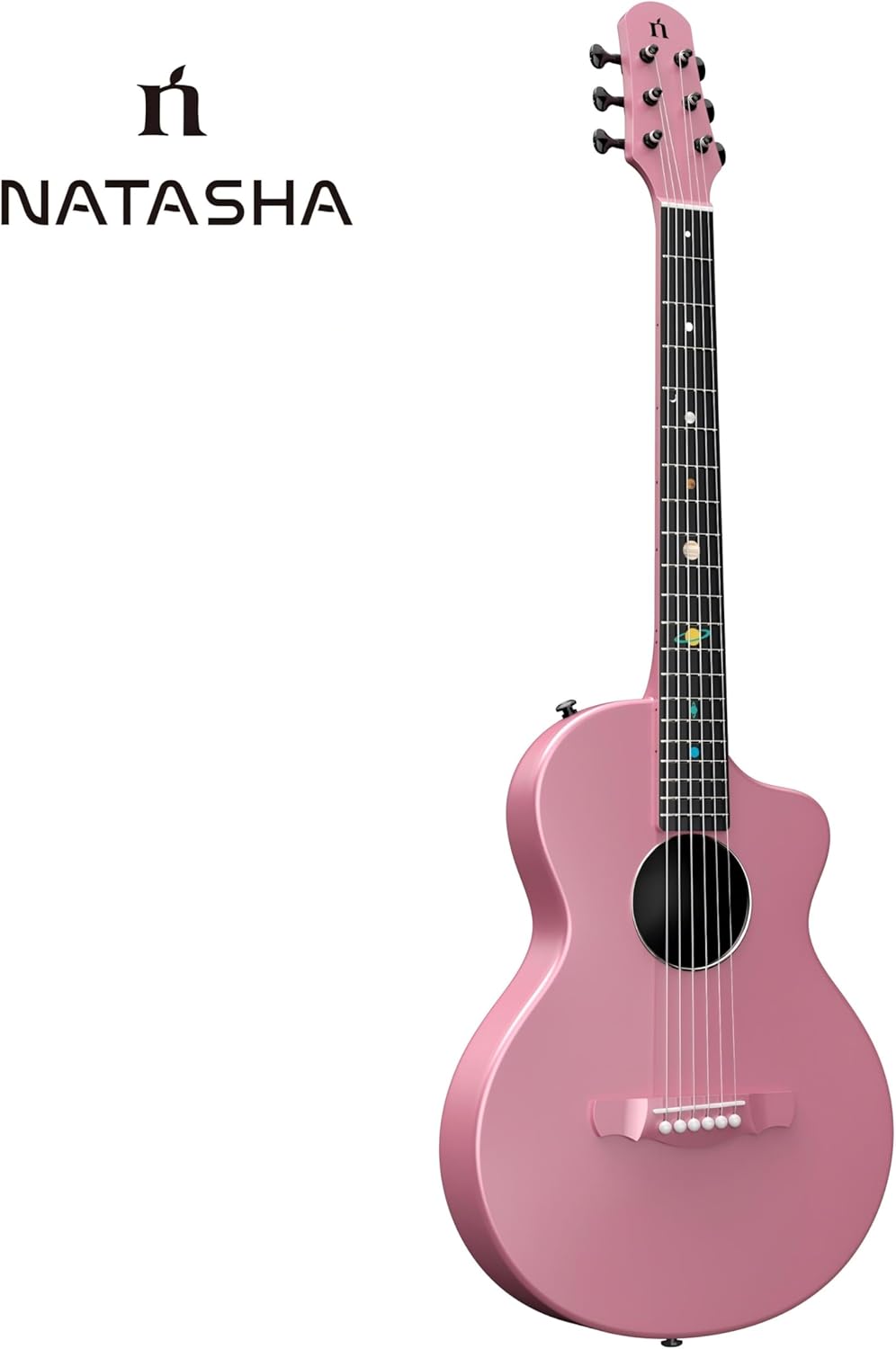 Natasha Asteroid Carbon Fiber 38-inch Folk Guitar（Cherry Blossom Pink）,Acoustic Guitars/Travel Guitars,Integrated Casting With Carbon Fiber Composite Material, light and portable