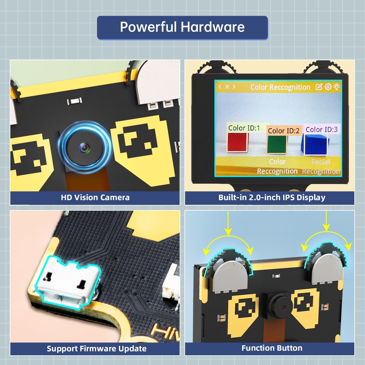 Secondary Development for MaxArm Upgrade, Sensor Kits, WonderCam Vision Module, PS2 Handle, Glowing Ultrasonic, Color/Touch/Sound/Light/Digital Tube Sensors (Not Included MaxArm Robot Arm)