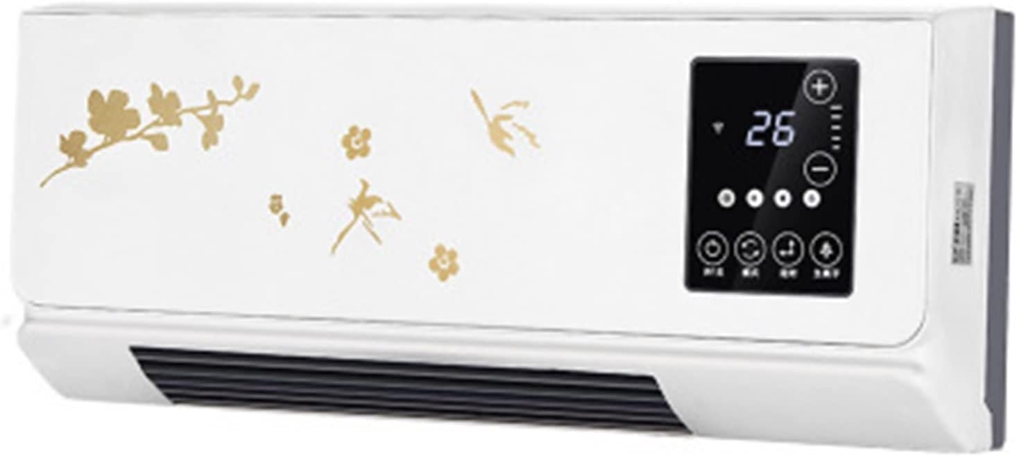 Space Heater 2000W Wall Mounted Air Cooler Conditioner Heater Fan Heating Cooling Room Bathroom Waterproof Remote Timing Air Conditioning Fan Electric Heaters, Gold