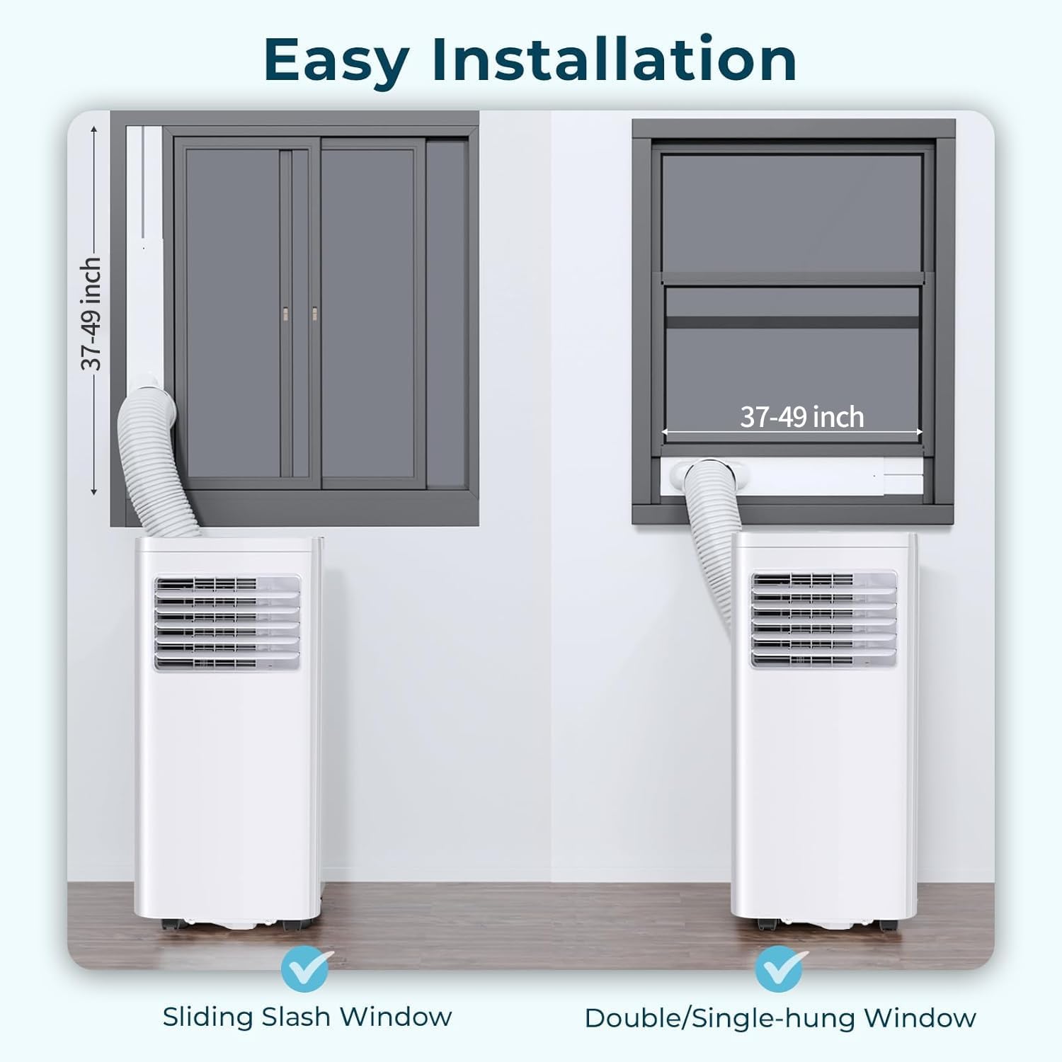 Portable Air Conditioners,10,000 BTU Room Air Conditioner with Remote Control, 3-in-1 Free Standing Cooling AC Unit with Fan & Dehumidifier,Sleep Mode,24H Timer,Installation Kit for Home/Office/Dorms