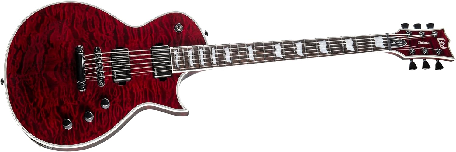 ESP LTD Deluxe EC-1000QM Electric Guitar, See-Thru Black Cherry