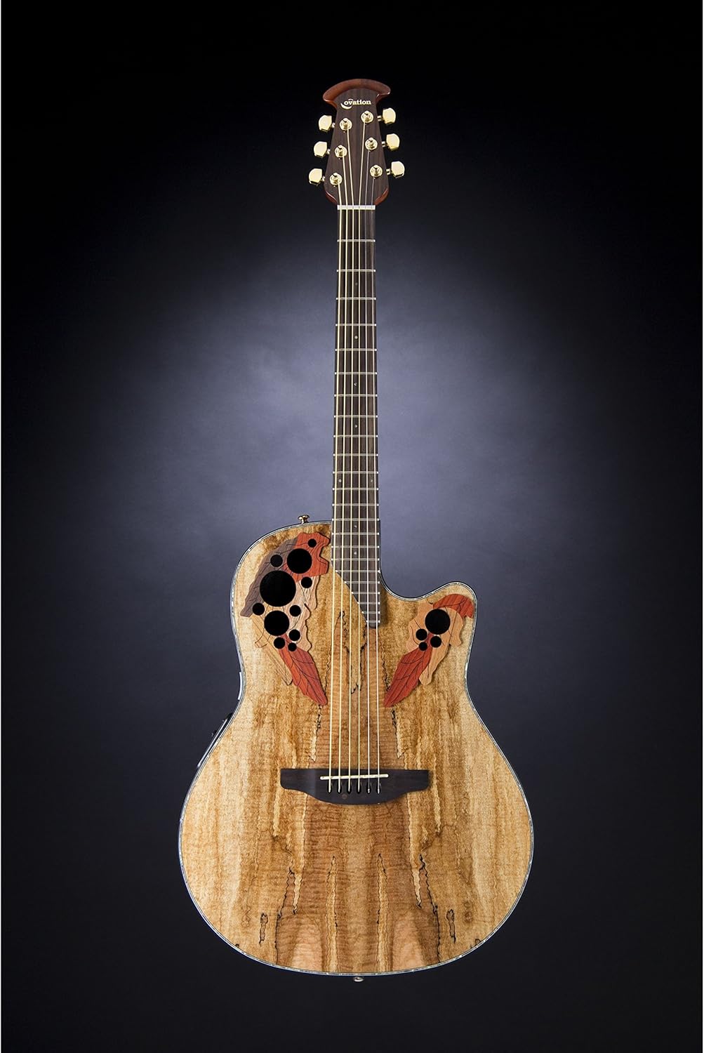 Ovation CE44P-SM Acoustic-Electric Guitar, Spalted Maple