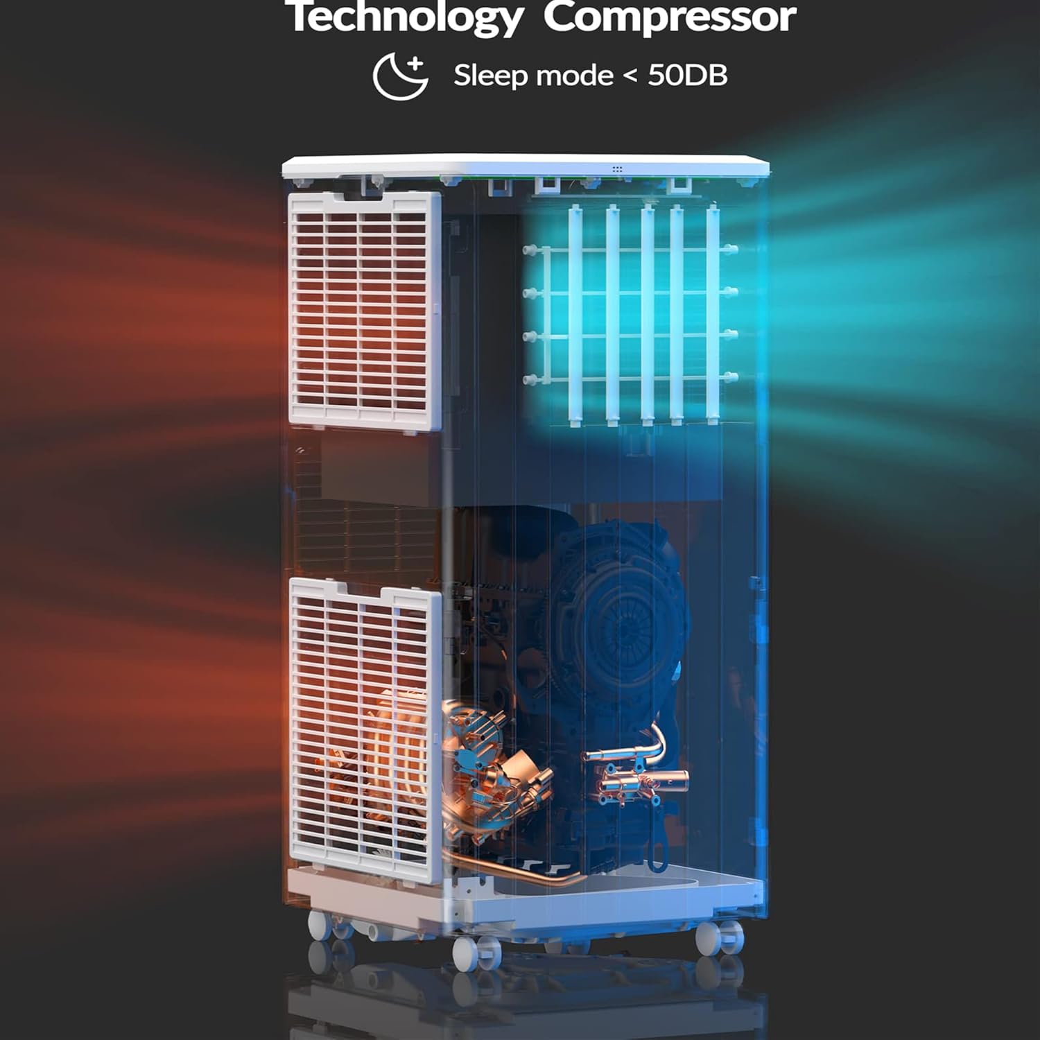 Portable Air Conditioner 8000 BTU, AC Unit Cool Up to 350 Sq.Ft.,3 In 1 Cooling, Dehumidifier, Fan, Remote Control/LED Display/24Hrs Timer/360° Wheels/Installation Kits for Home Office Bedroom