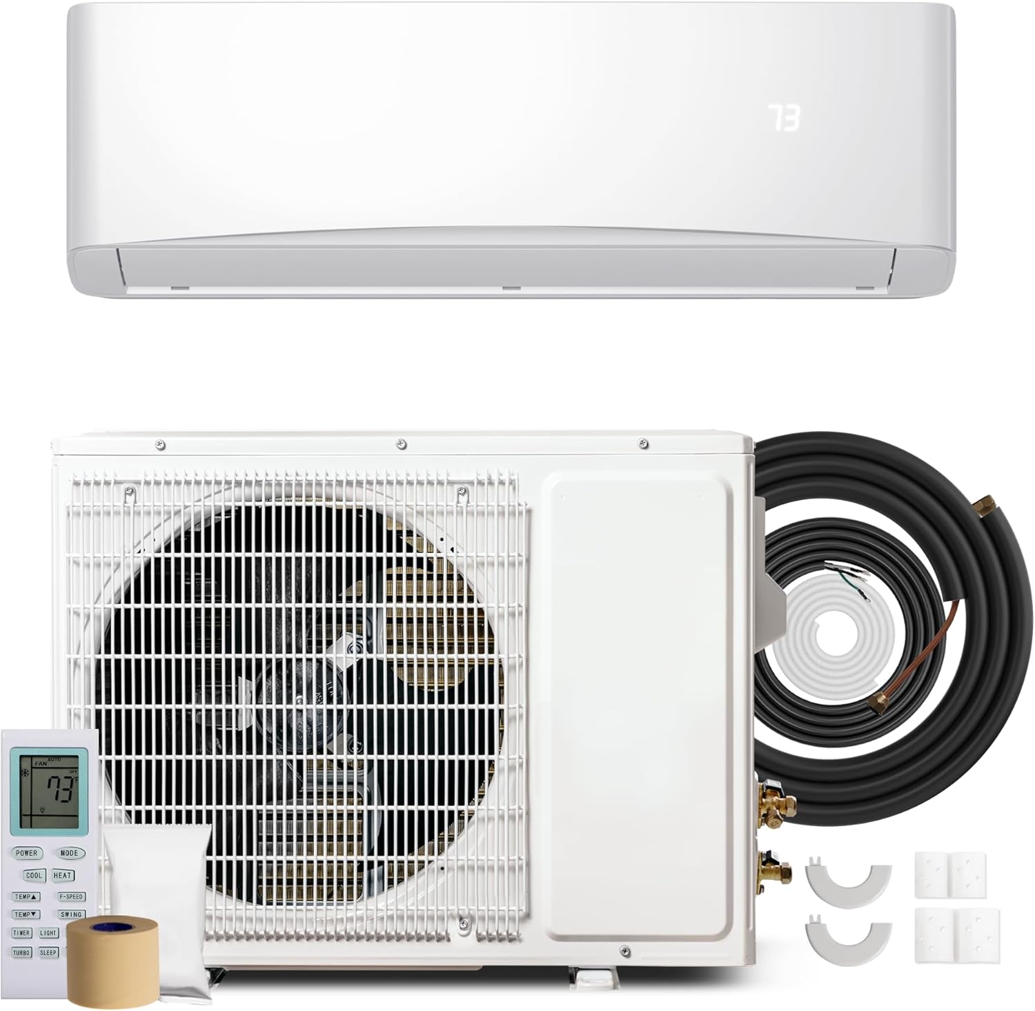 Manastin 12000BTU Mini Split Air Conditioner& Heater, 17 SEER2 115V Mini Spilt AC with Inverter Compressor, Covers Up to 750 Sq. Ft, Complete Installation Kit Included