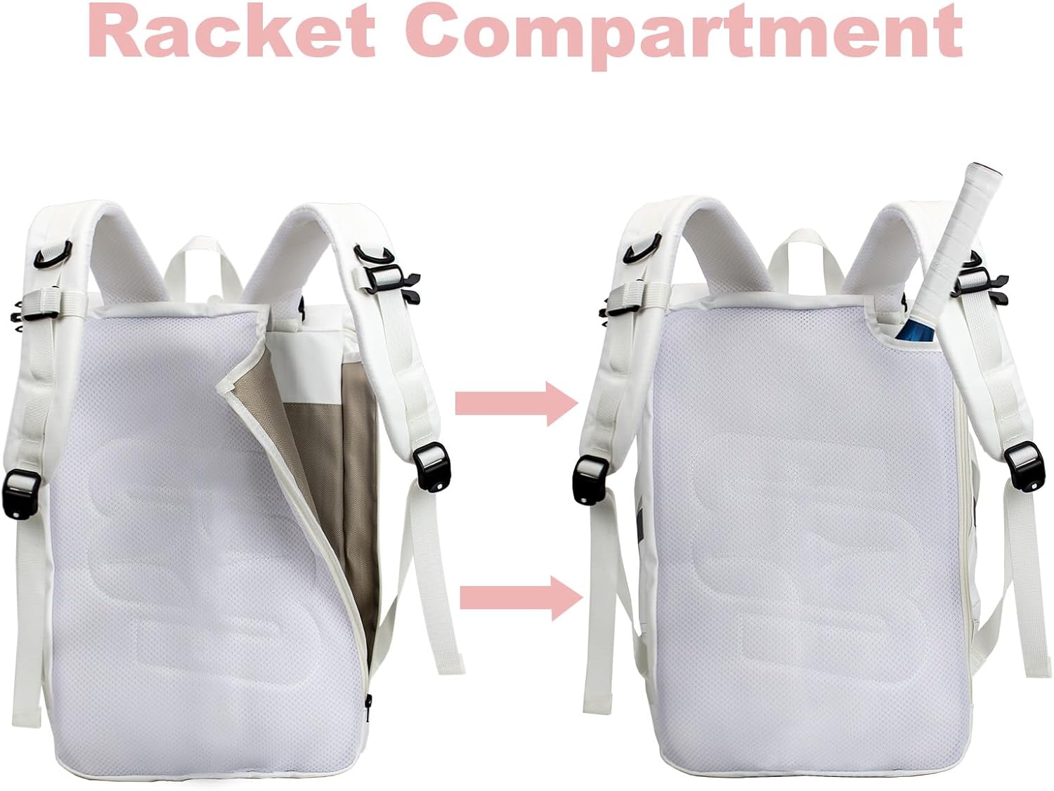 UMGG Tennis Bag Tennis Backpack for Women Men Holds 2 Rackets with Shoe Compartment, Large Pickleball Backpack Hold Tennis Racket, Pickleball Paddles, Badminton Racquet