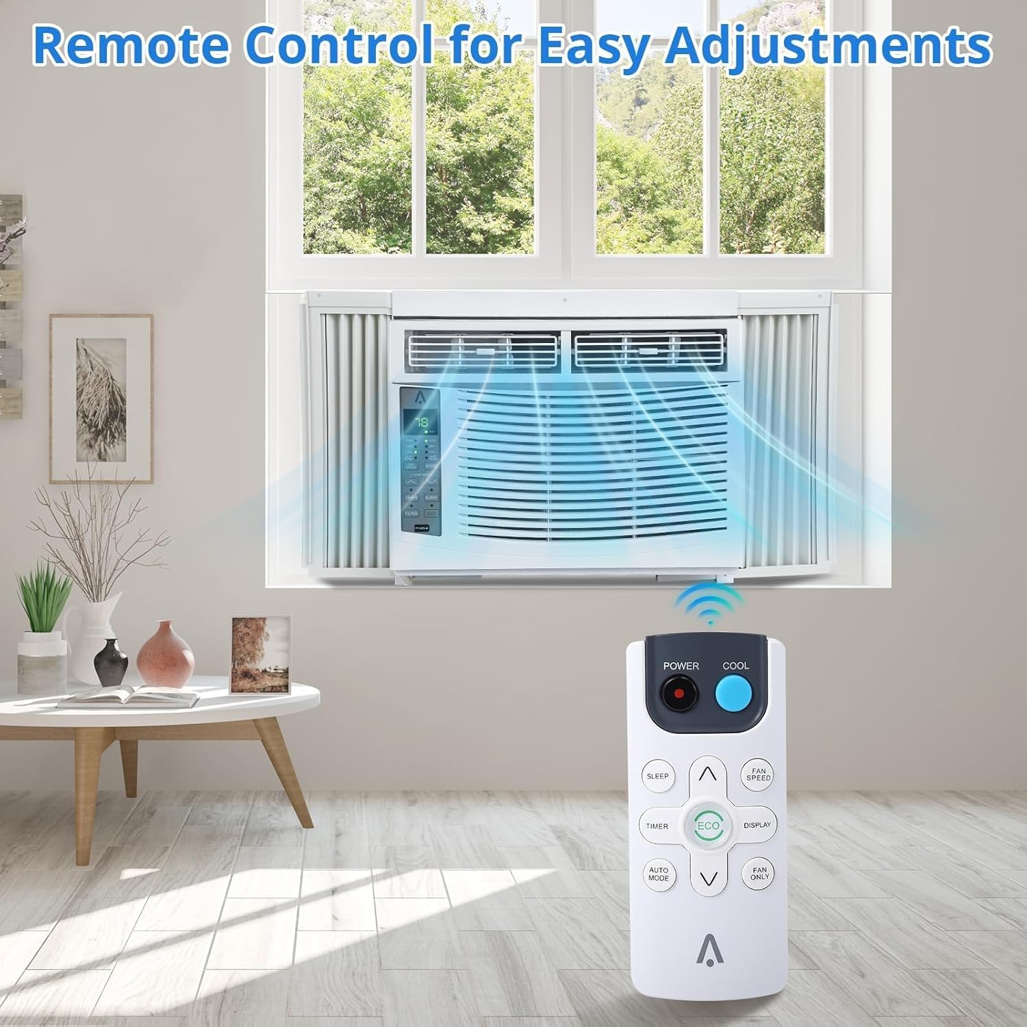 TrailBlaze 6000 BTU Window Air Conditioner, 3-In-1 Window AC Unit Cools up to 250 Sq. Ft, Cooler, Dehumidifier & Fan, 24H Timer, AC Window Unit with Remote Control & Installation Kit - No WiFi