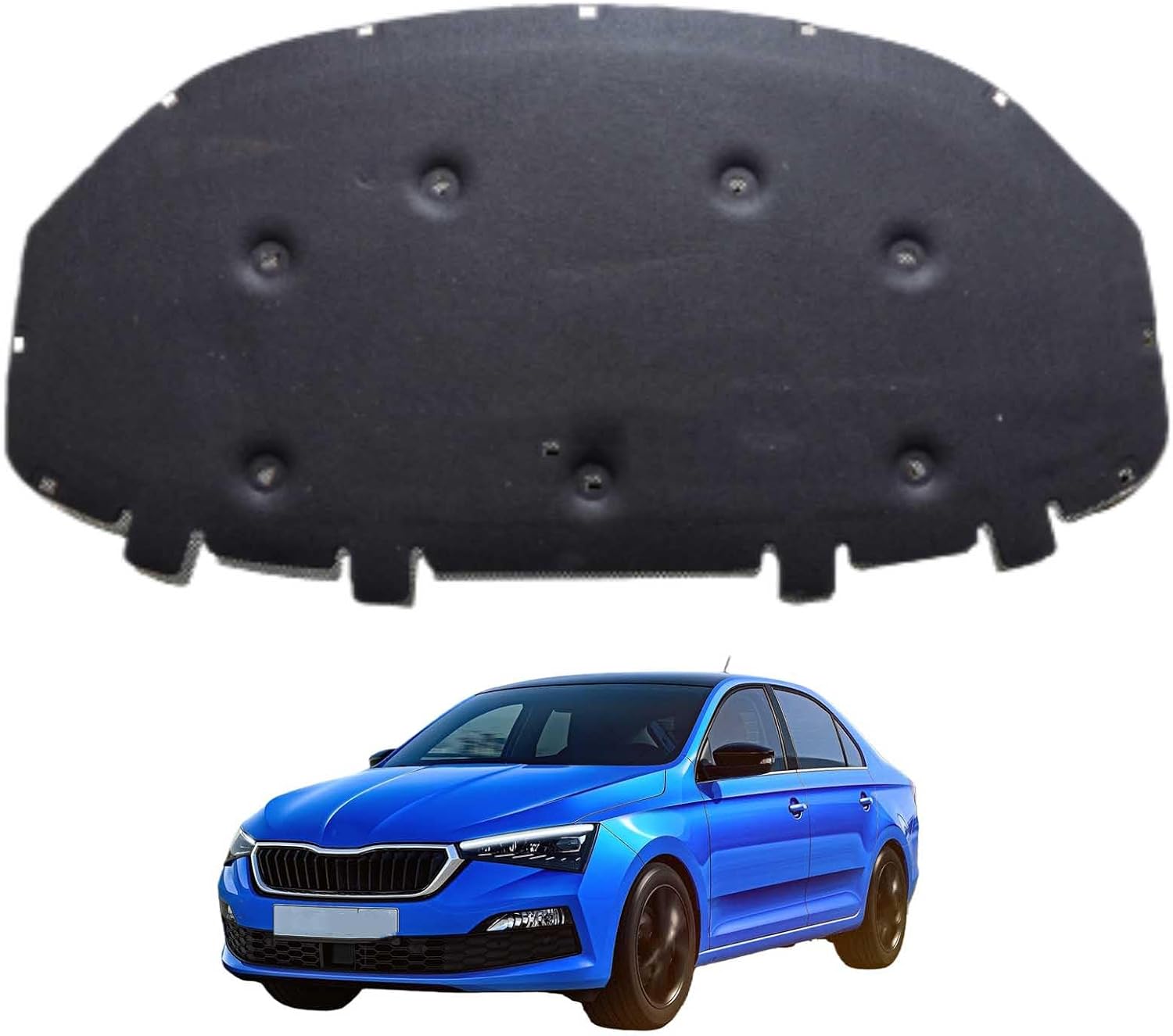 Car Front Hood Engine Sound Pad for Skoda Rapid 2020-2022, Heat Insulation Cotton Mat Cover Soundproof Car Accessories