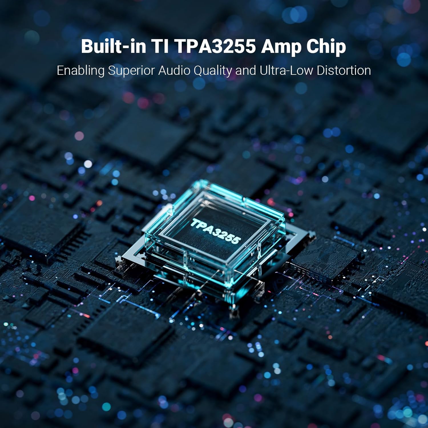 Fosi Audio V3 Stereo Amplifier Home Audio 300 Watts x2 Power TPA3255 Class D Mini Amp 2 Channel Audio Component for Passive Bookshelf Tower Speakers Desktop Home Theater with 32V Power Supply