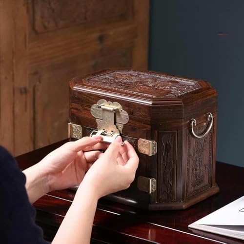 Elegant Mahogany Multi-Layer Jewelry Box - Red Rosewood Organizer for Rings, Necklaces & Accessories - Chic Wooden Storage Solution for Home Décor or Gifts