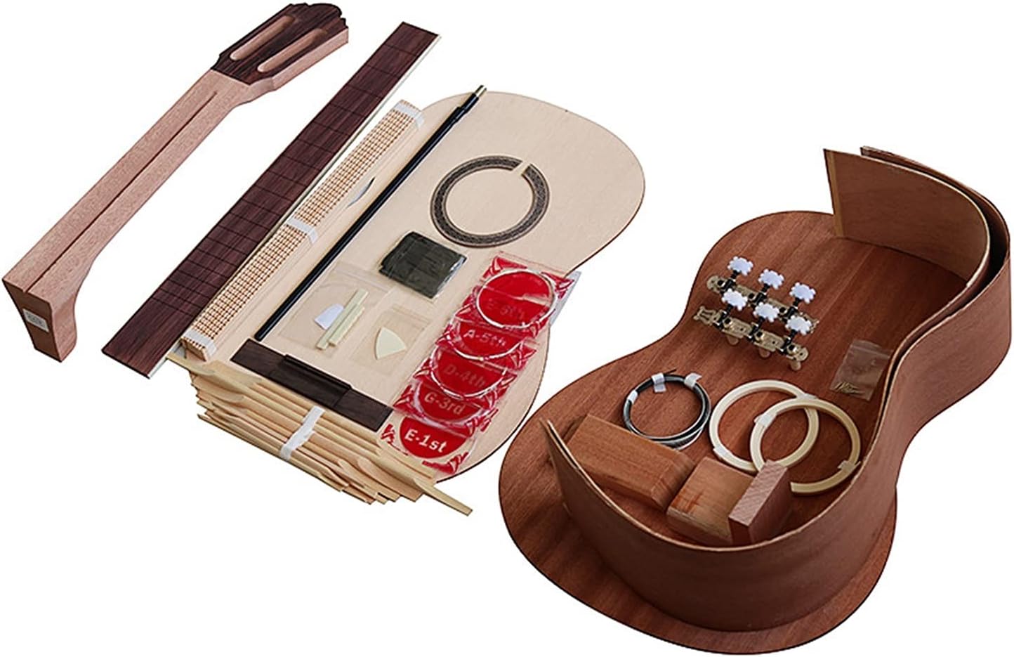 Unfinished Guitar Kit 1 Set Guitar Kits DIY Accessories Spruce Veneer Classical Dovetail Guitar Handmade ​Guitar Body