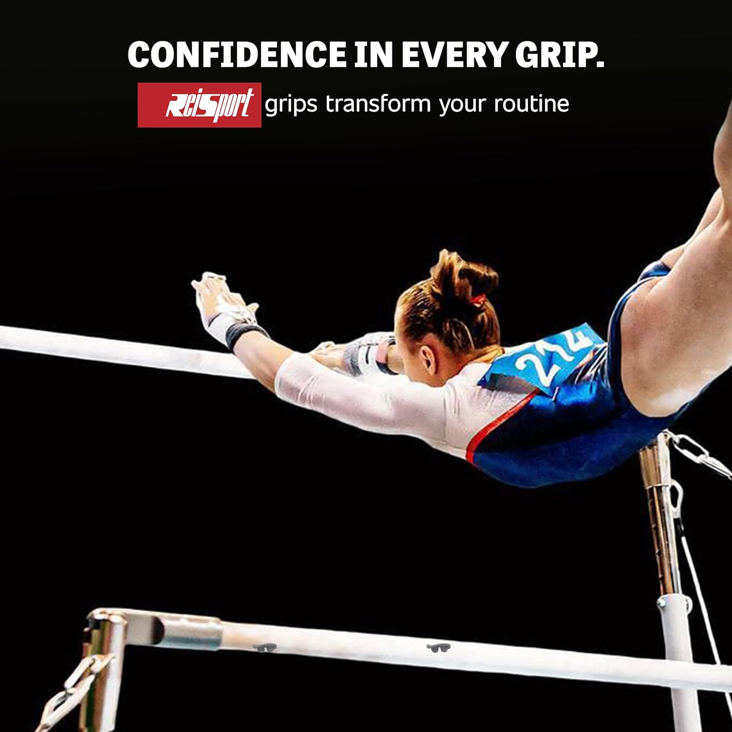 Reisport Uneven Bar Gymnastics Grips for Women - Premium Leather Hand Grips for Gymnastics Bars - Gymnastics Equipment & Accessories for Advanced Gymnasts