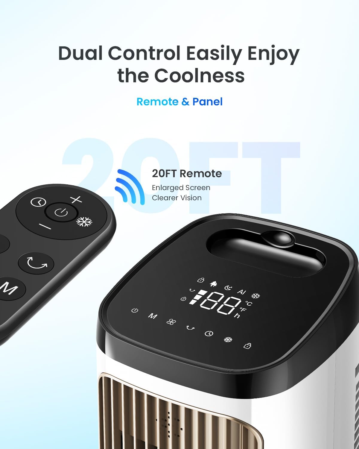 Fans That Blow Cold Air: PNTCK Tower Fans Air Cooler for Bedroom, Office, Small Room - Portable Evaporative Air Cooler with Ice Packs, 12H Timer, 3 Speeds, 4 Modes, 20FT Remote, 80° Oscillating