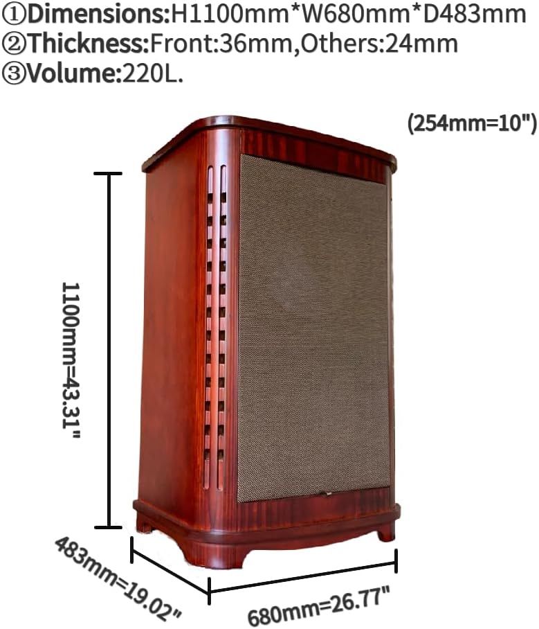 Generic Craftsmen Customized One Pair 15 Inch Full-Range Birch Plywood Empty Speaker Cabinet Box Copy Tannoy Canterbury GR Louderspeaker HiFi DIY (Red)