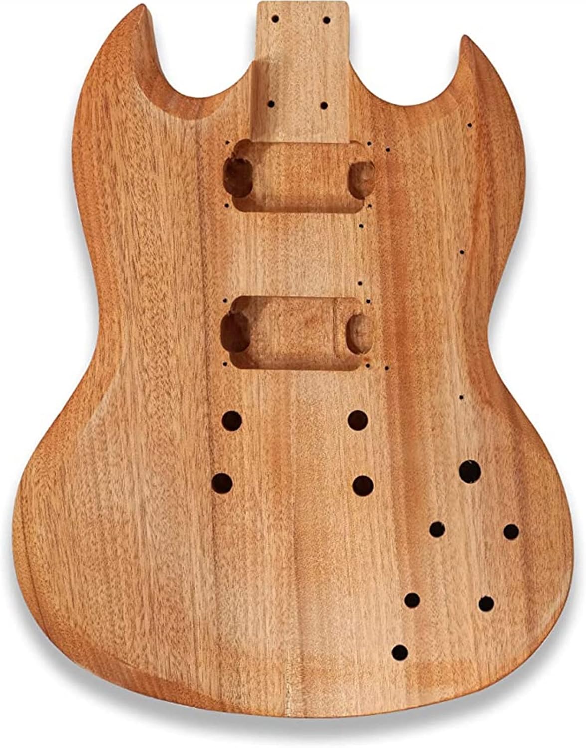 TSTS Hand-Polished Mahogany Body Rosewood Fingerboard Electric Guitar Assembly Complete Parts Kit Unfinished Electric Guitar Kit