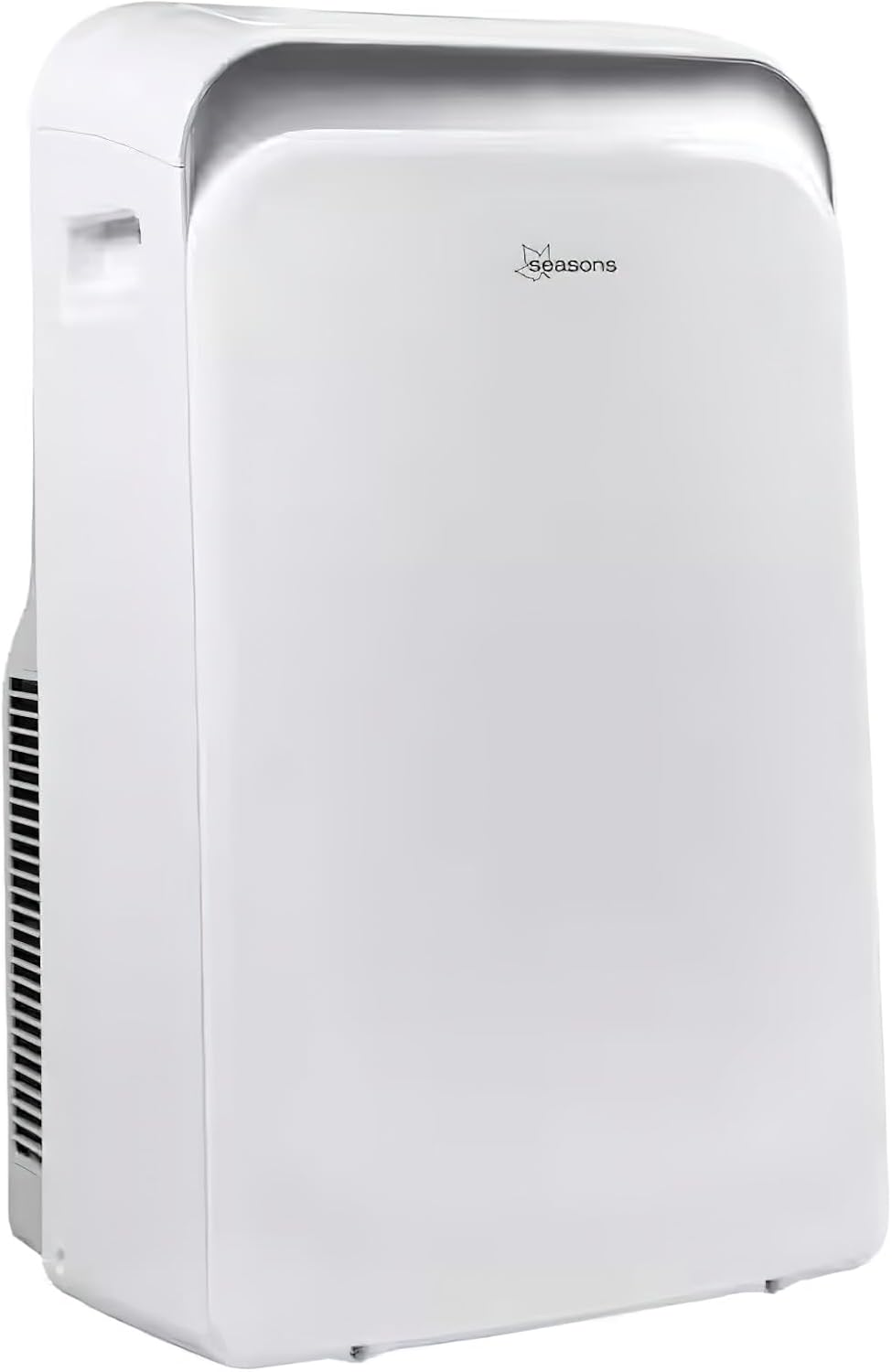 Seasons SM13R1 Portable 13500 Air Conditioner with Heater, White; Cool Rooms Measuring 550 to 700 sq.ft; Bucket-less Evaporation System; Soft Touch Electronic Control Panel; Auto Restart