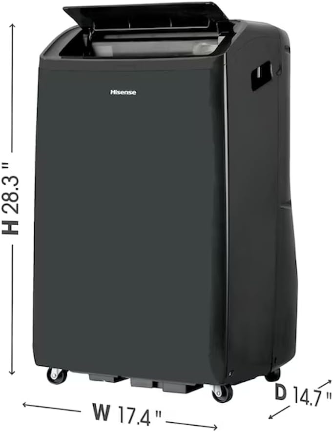 Hisense 3-in-1 Portable Smart Air Conditioner Wi-Fi 10,000-BTU 450-sq. ft. ConnectLife App, Remote control, Quiet operation 50 dB - AP1022CW1G (Renewed)