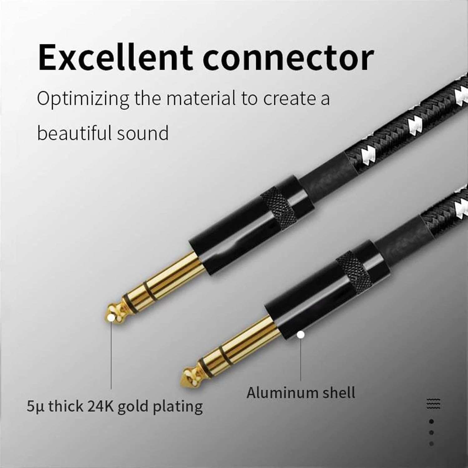 Guitar Audio Cable Cable 6.5mm Jack to 6.5mm Microphone Guitar Amplifier Player Speaker(1m)