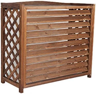 Outside Units Central Air Conditioning Cover Privacy Fence Screen,preservative Wood Air Conditioner Flower Stand Louver Grill Dust Cover, Decorative Garden Terrace Freestanding Privacy Fence