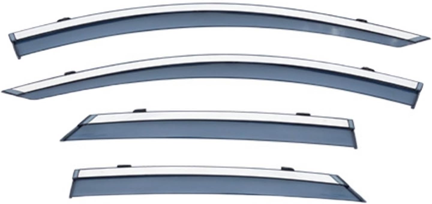 Window Deflectors for Lincoln MKZ MK2 2013-2020, Sun Rain Guard Window Visors Vent Shades with Bright Stripes Car Accessories