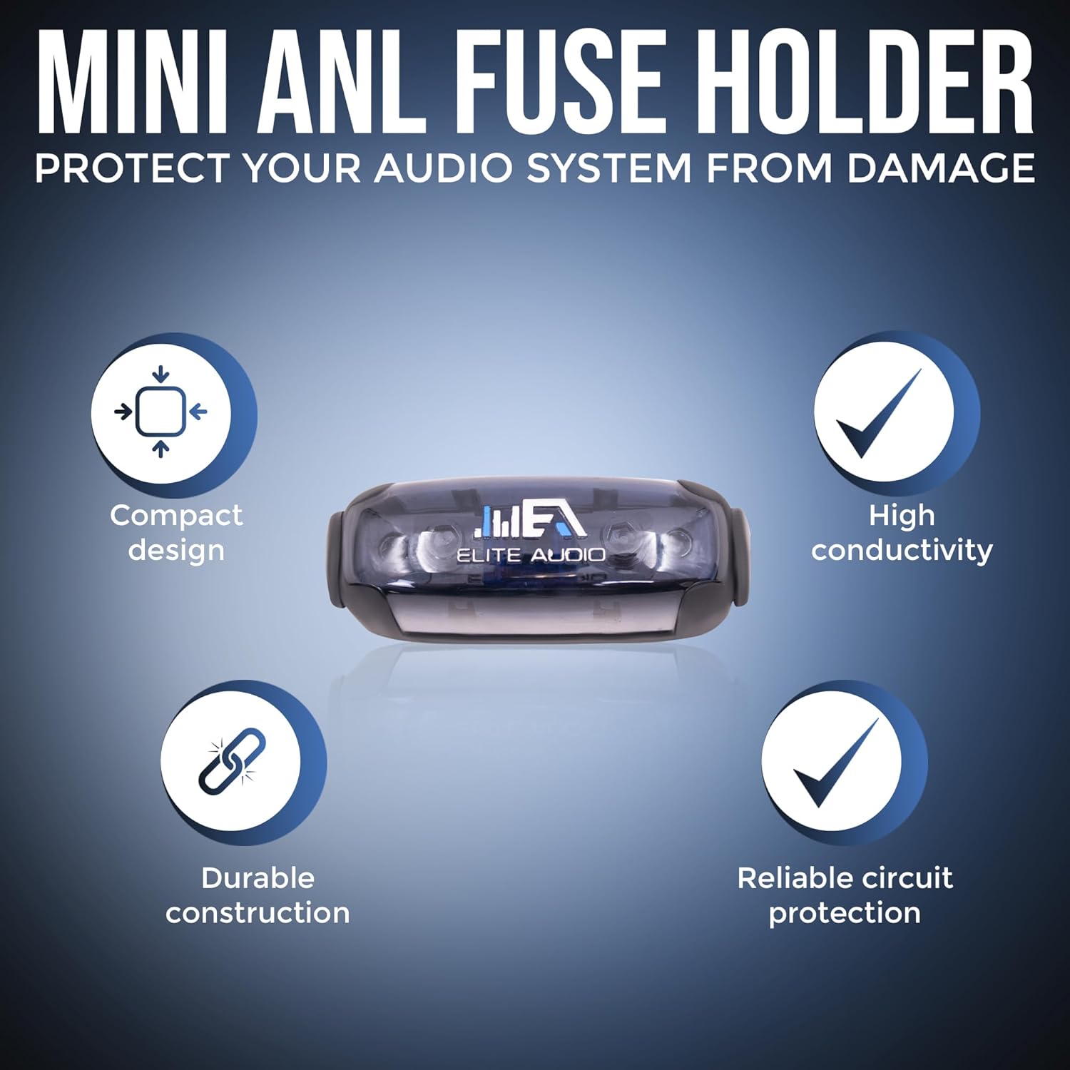 Elite Audio Pro-Economy Series Amplifier Wiring Kit - 5000 Watt Max Power, Tinned Copper Cables, 2-Channel RCA Cable, Mini-ANL Fuse Holder, Install Kit - PROECK-0 (8-Gauge)