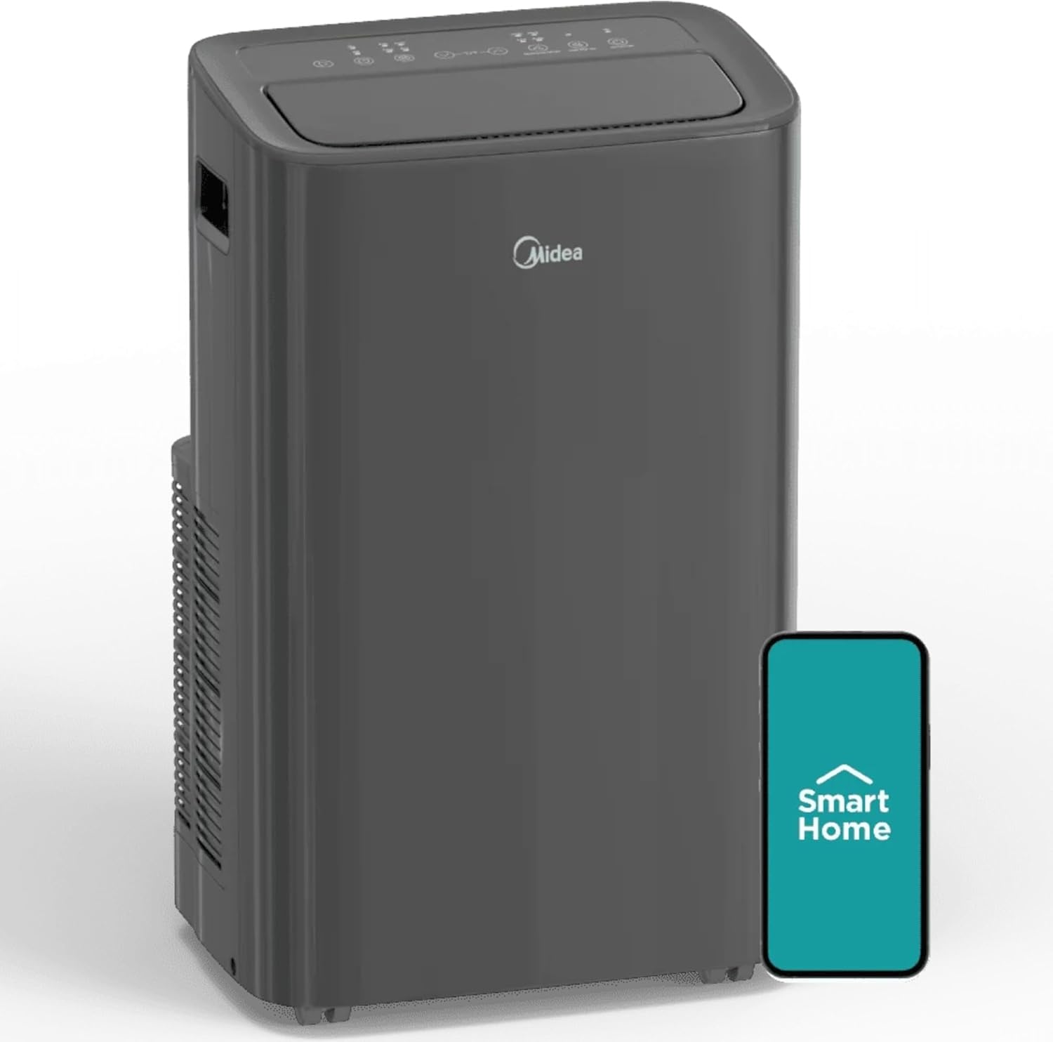 Midea 10,000 BTU DOE Smart Portable Air Conditioner with Heat, For Spaces up to 450 sq. ft., Alexa & Google Assistant Compatible, 24-hour Timer MAP10HS1XWGR-T