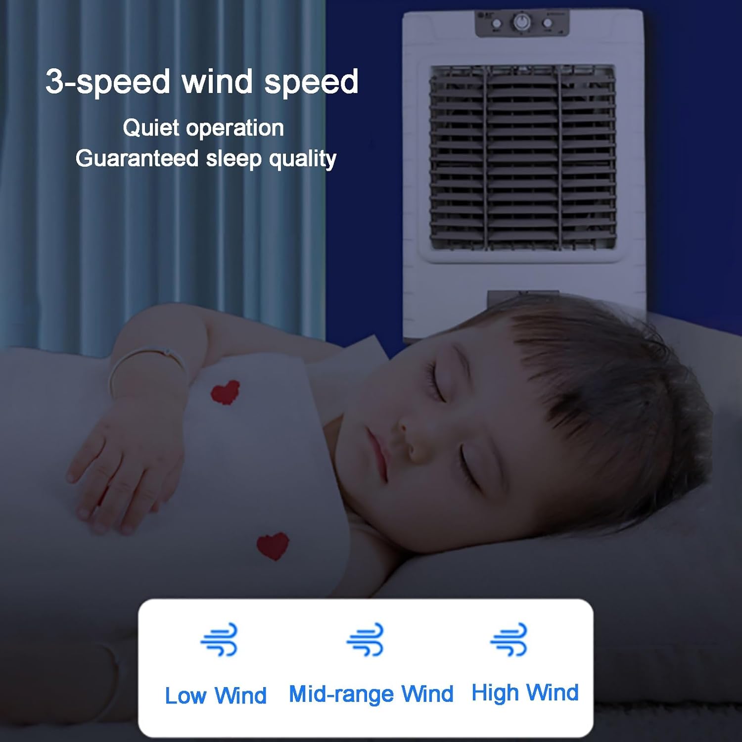 Evaporative Air Cooler, 10000 CFM Swamp Cooler, 6 Ice Packs & 70L/18 Gal Water Tank, Humidifying, 3 Wind Speeds, Evaporative Cooler for Outdoor Indoor Use