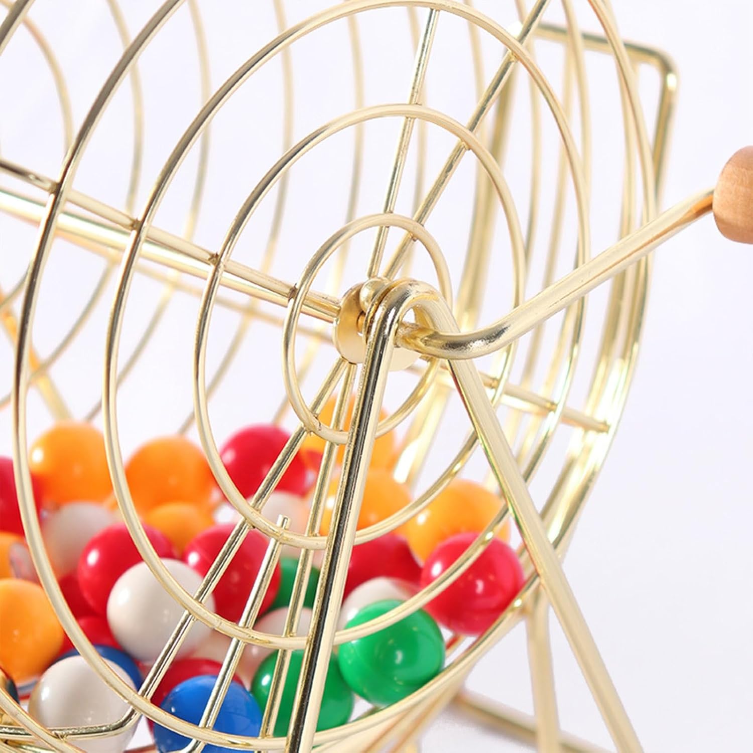 OVARIA Manual Lottery Drawing Machine, Lottery Machine Bingo Cage, Metal Raffle Drum Spin Selector with 50/100 Number Balls(100 Yellow Balls)