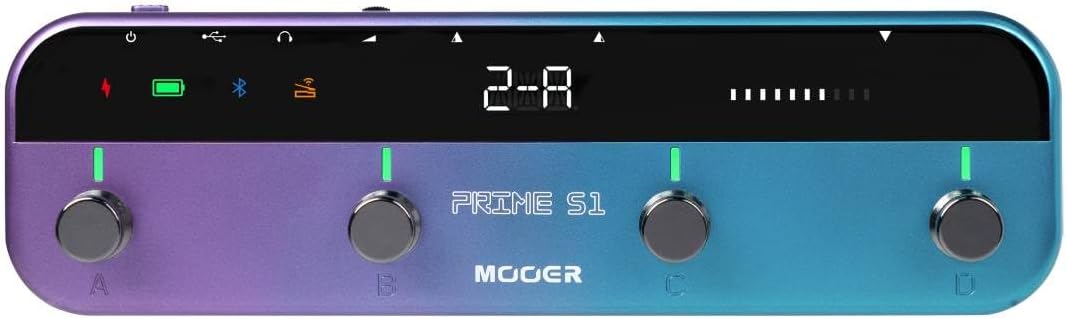 MOOER S1 Multi-Effects Processor, Stereo Electric Guitar Pedals with Wireless Footswitch Controller 2 IN 1 126 Guitar Effects Tuner 10 Metronome 40 Drum Machine 80s Looper OTG USB Recording