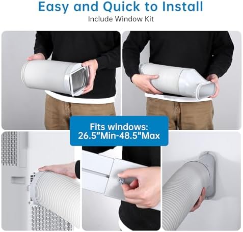 8000 BTU Portable Air Conditioner, 3 In 1 AC Unit Cooling Up to 350 Sq.Ft, Small Air Cooler, Dehumidifier and Fan, Indoor Air Conditione with Remote, Led Display, Mount Kit, White