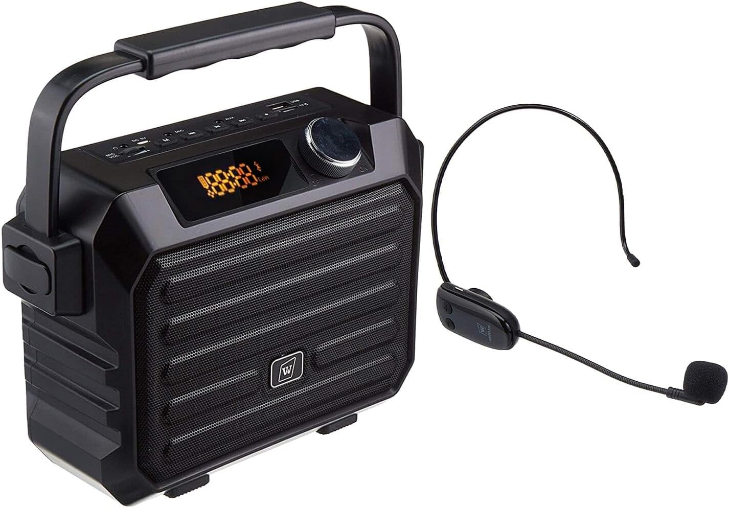 Voice Amplifier for Teachers - Wireless Microphone Headset & Speaker 30W Bluetooth 5.0 Portable Pa System with Echo,FM,Megaphone Speaker Supports USB/TF Card/Aux for Classroom,Speaking,Singing