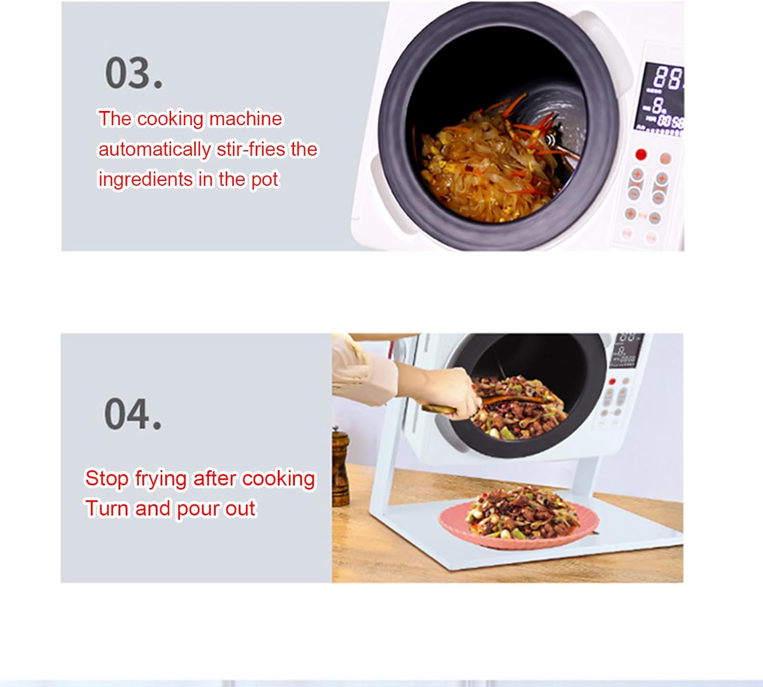 2500W Commercial Food Processor&Automatic Cooking Machine&6L Intelligent Automatic Cooking Machine,Drum Type Food Processor with Smart Touch Screen