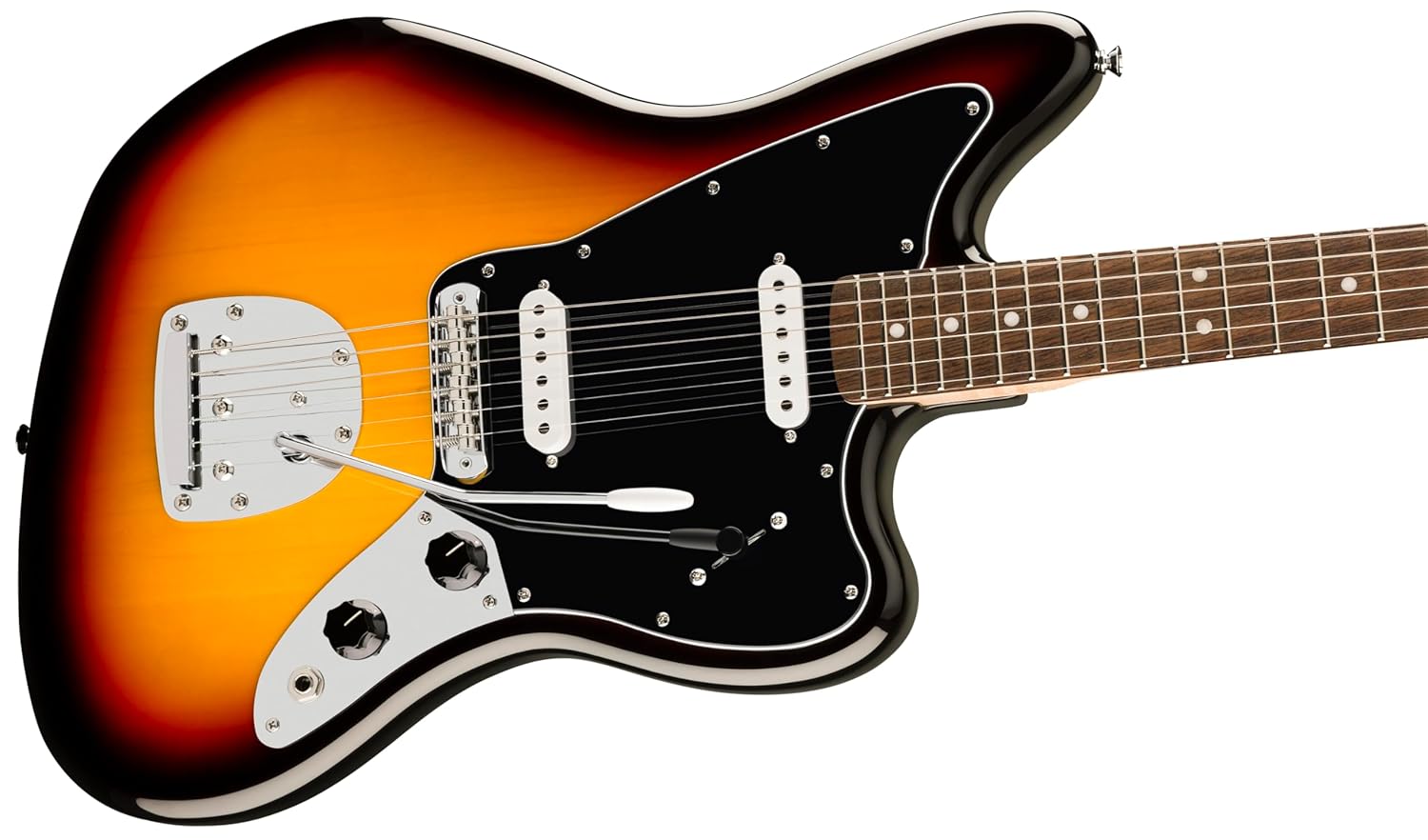 Affinity Series Jaguar, Laurel Fingerboard, Black Pickguard, 3-Color Sunburst
