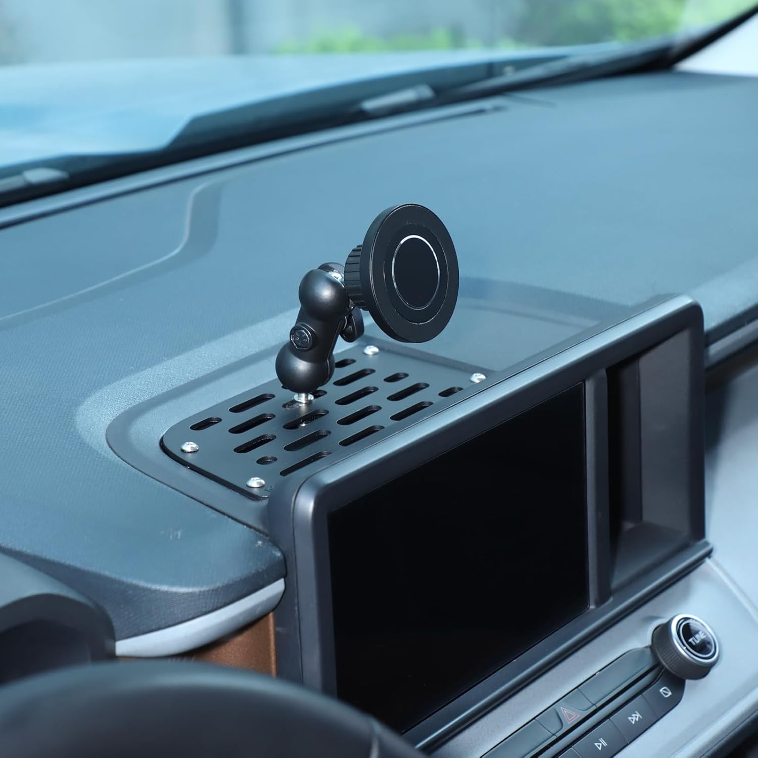 Aunginsy Center Console Dash Mount Magnetic Phone Holder Compatible with Ford Maverick 2022-2024, Dashboard Instrument Table Organizer Storage Tray Groove Panel Cell Mobile Phone Bracket Accessories