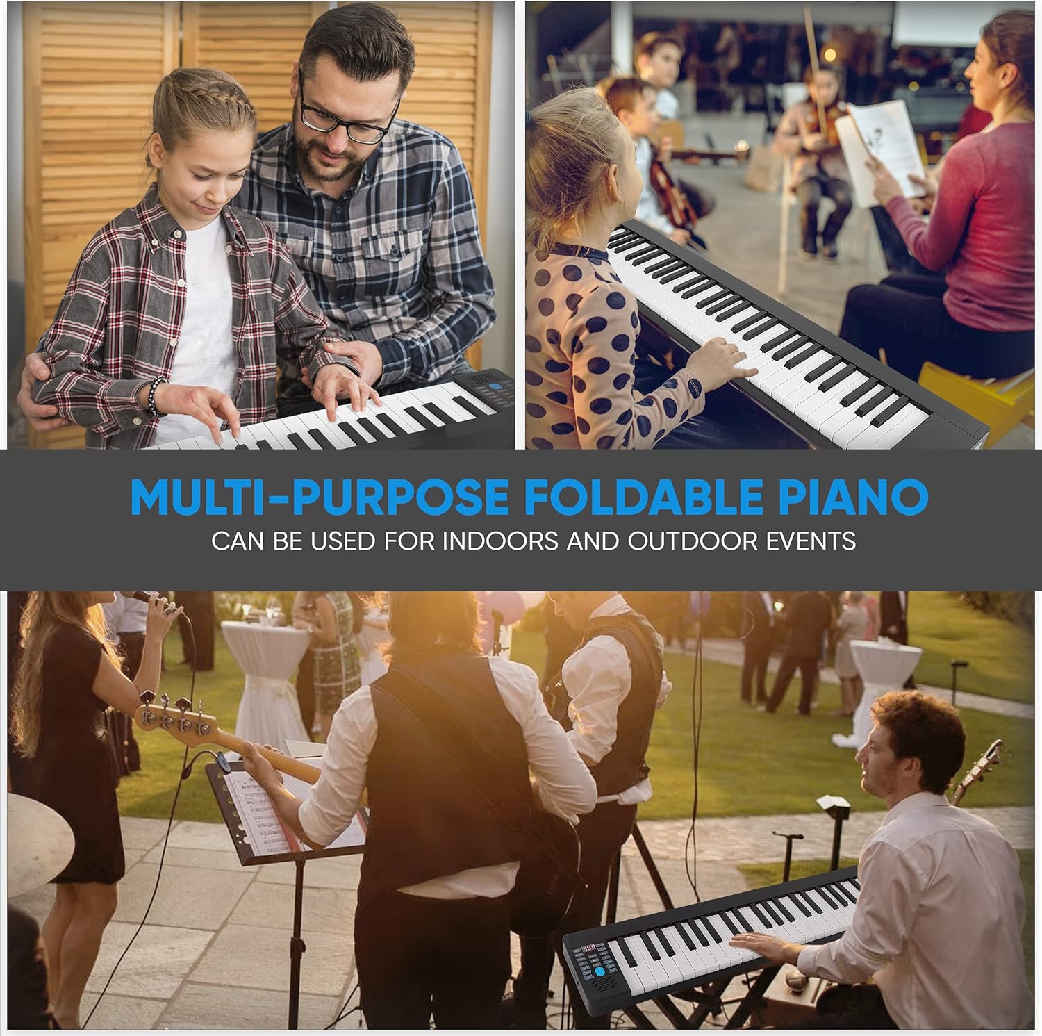 Pyle 88-Key Electric Piano Keyboard – Full Sized Bluetooth Enabled Keyboard with 28 Rhythms & Tones, Built-In Speaker, Sustain Pedal, Piano Bag, Portable Design, Ideal for Beginners and Professionals