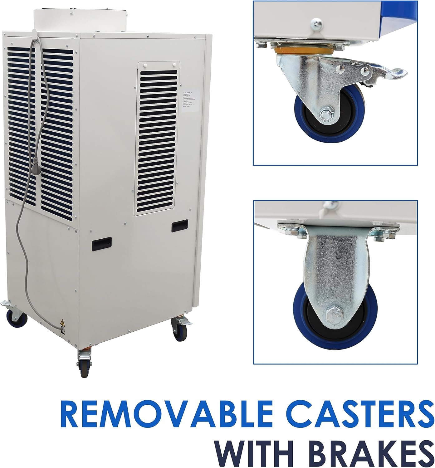 Portable Air Conditioner 20,400 BTU Industrial Spot Cooler Air Conditioner 3600m³/h Mobile Outdoor Indoor Cooling Aircon Louver Type 220V 1820W