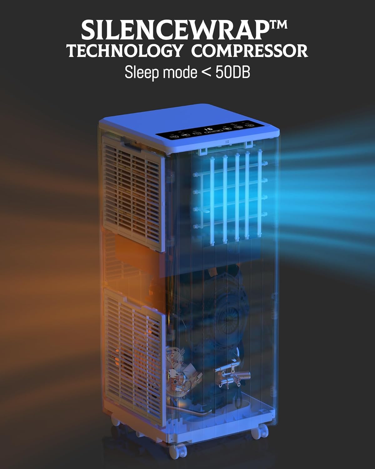 8000 BTU Portable Air Conditioner - 3 in-1 Cooling, Dehumidifier & Fan with Quiet Operation, Sleep Mode, 24H Timer & Energy Savings, for Rooms Up to 350 Sq.Ft, Includes Remote Control, Reusable Filt